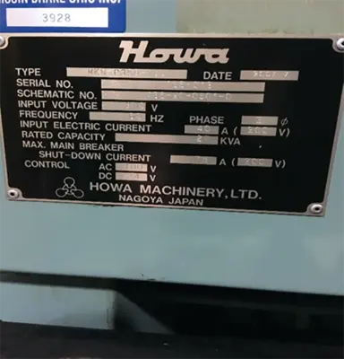 Used 2007 HOWA MKN-P355-VCJ Vertical Machining Centers Illinois US | Machinery Marketing International #1340284