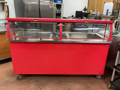 Used ColorPoint Used ColorPoint 74" Commercial Buffet 4 Open Well Steam Table Heated 220V Steam Tables (Food) Illinois US | Falcon Restaurant Supply #1376351