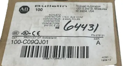 NEW ALLEN BRADLEY 100-C09QJ01 CONTACTOR SER. A 100C09QJ01