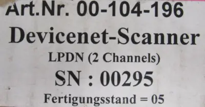 NEW SEALED KUKA 00-104-196 DEVICENET SCANNER CARD LPDN 00104196