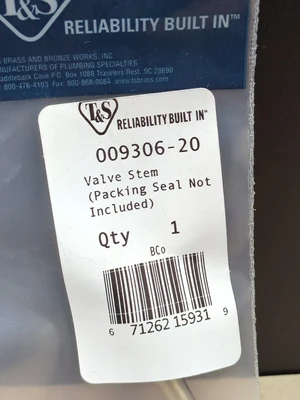 Lot Of 10 T&S 009306-20 Valve Stem Packing Seal Not Included