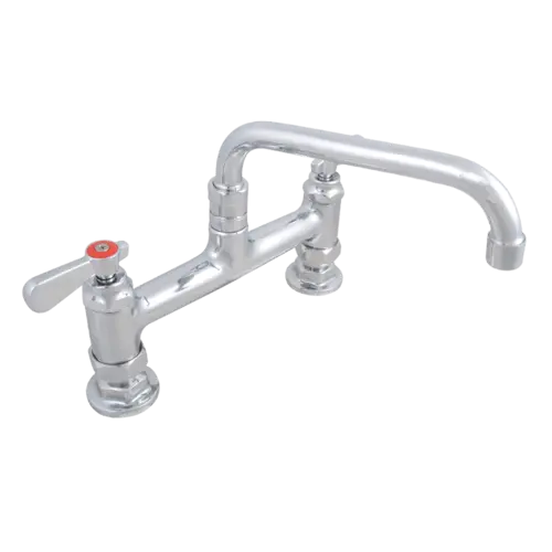 John Boos PBF-8HD-8-SLF Deck Mount Faucet - 8" Swing Spout, 8" Centers, Lead Free