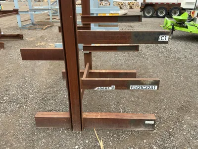 Metal 5-Tier Cantilever Rack, welded together, arms stick out 36”, arms on back side stick out appro...