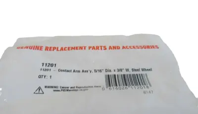 NEW DYNABRADE 11201 CONTACT ARM 5/16" DIA. X 3/8 W, STEEL WHEEL