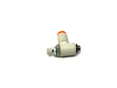 USED SMC ONE-TOUCH FLOW CONTROL FITTING 1/8" OD TUBE M3 X 0.5 THREAD