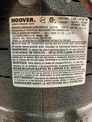 Hoover L2310 GUV Garage Utility Vacuum 120V