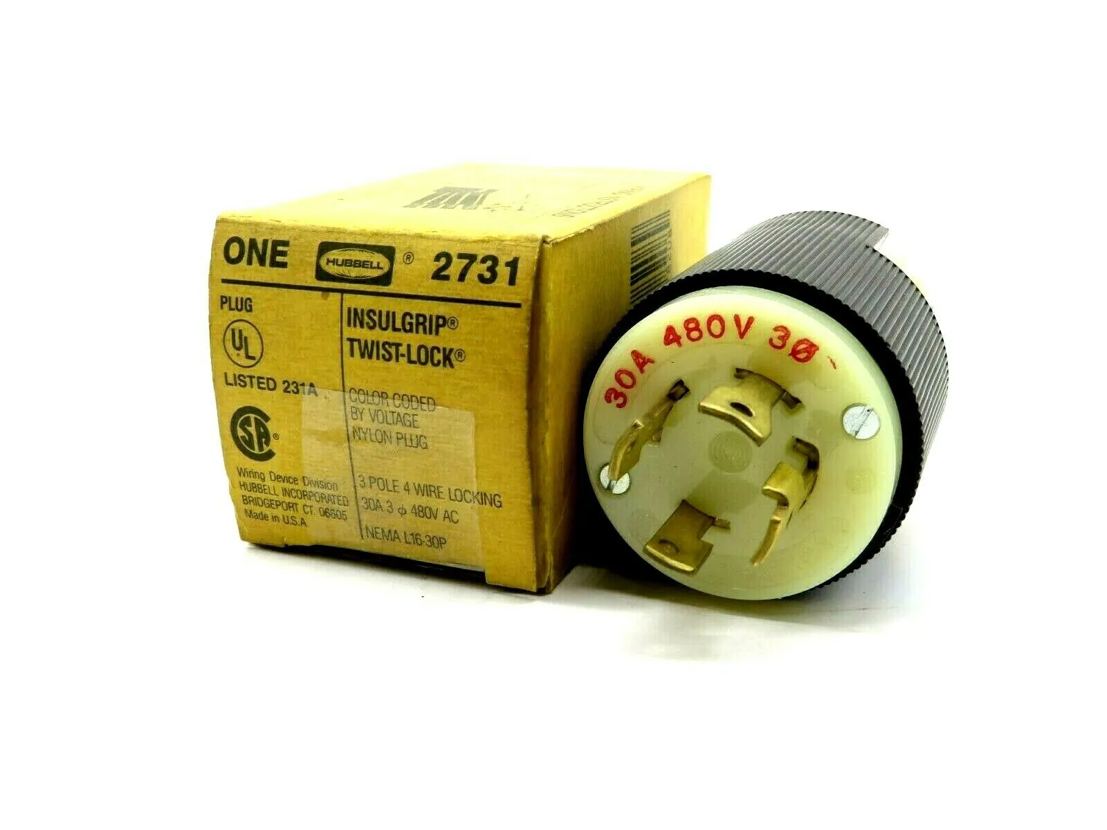 NEW HUBBELL L16-30P TWIST LOCK PLUG L1630P
