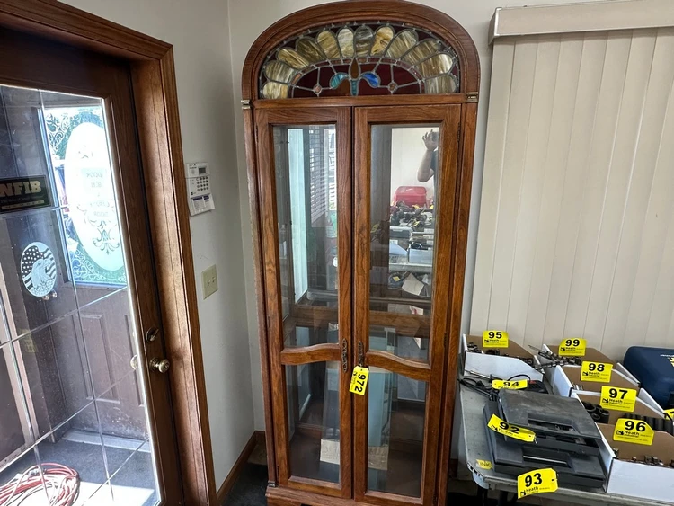 Used _UNKNOWN_ VINTAGE TWO DOOR CURIO CABINET 32 IN X 15 IN X 83 IN Estate & Personal Property Illinois US | Heath Industrial Auction Services #1381282