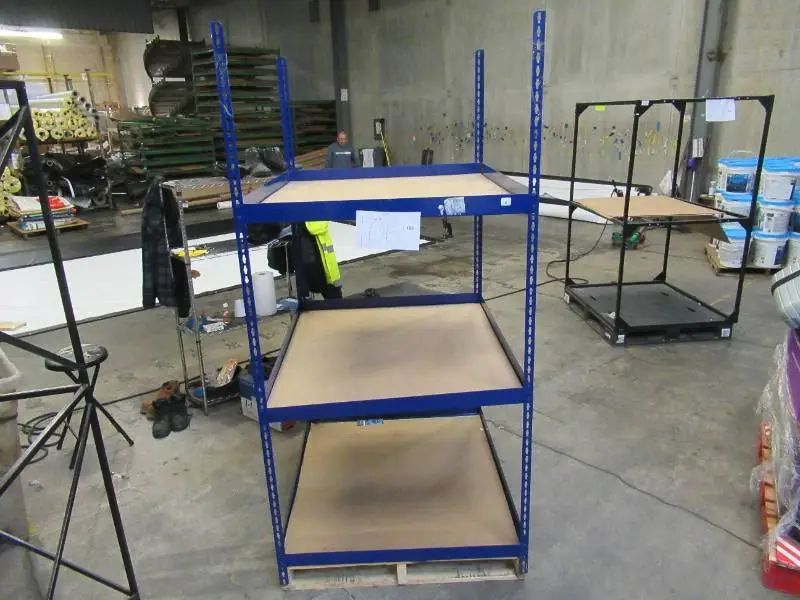 Adjustable Blue Metal Frame Built to Fit Onto Pallets - Perfect for Projects