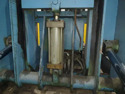 20,000 LBS X 54" X 36" BRANER HYDRAULIC COIL CAR UPENDER WITH POWER FEED CONVEYOR: YOBRO #25238