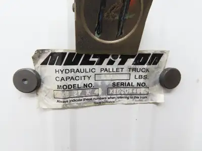 Multiton TMXE27X45 Tiller Handle Off Electric Pallet High Lift 2200lb 32" Height