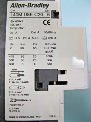 USED Allen-Bradley 140M-D8E-C20