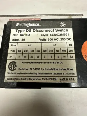Used WESTINGHOUSE DS16U Miscellaneous Equipment (Electrical & Power) Ohio US | Surplus Asset Holdings #1241246
