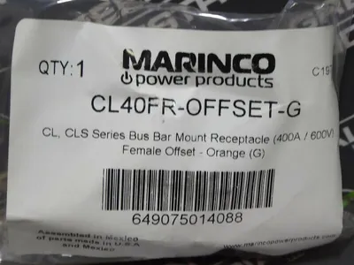 Box of 10 Marinco CL40FR-OFFSET-G Bus Bar Mount Female Receptacles Orange New NIB