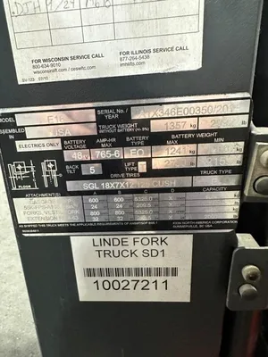 Used LINDE E18 Electric Forklifts Ohio US | McKean Machinery Sales #1280862