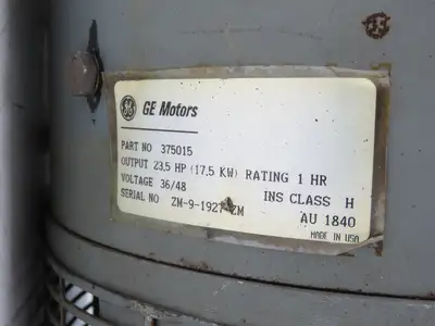 General Electric 375015 Yale Forklift Motor 23.5 Hp 48VDC Off ERC080HDN36SV084