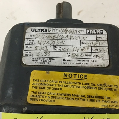 Falk Ultramite 202ULBN2A5.ON Gear Reducer 1″ Keyed Shaft 5.03 Ratio 1750 RPM
