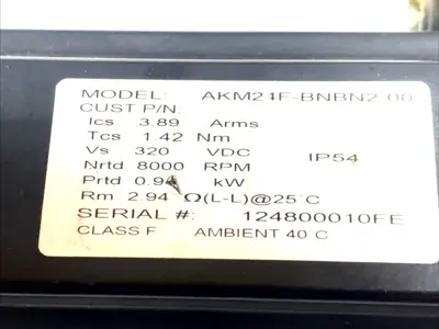 USED KOLLMORGEN SERVO MOTOR 3-PHASE AKM24 F-STACK