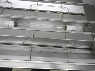 Used Hatco Used Hatco GRAL-48D6 48" Standard Watts Infrared Lighted Strip Warmer - Double Rod 240V Heat Lamps (Food) Illinois US | Falcon Restaurant Supply #1376471