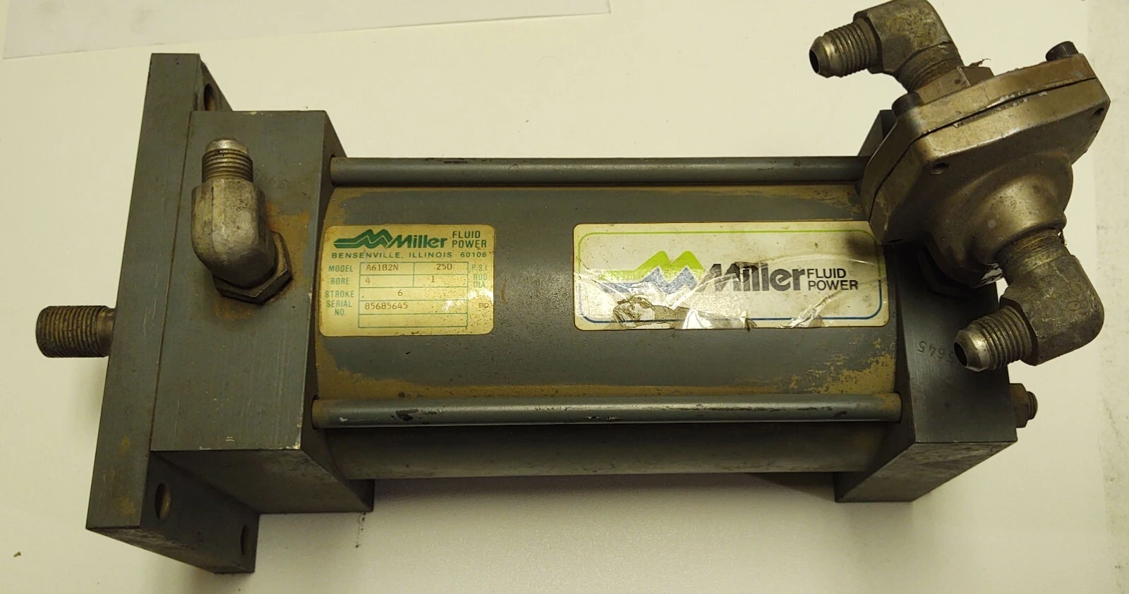 MILLER, 4x6 A61B2N, 250PSI, BORE 4", ROD DIA 1", STROKE 6",  AIR CYLINDER