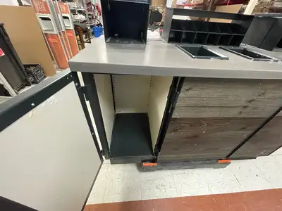 Used Falcon Restaurant Supply Used 3 Door Condiment Drink Station Cabinet Wooden Laminate - SB Underbar Equipment Illinois US | Falcon Restaurant Supply #1376304