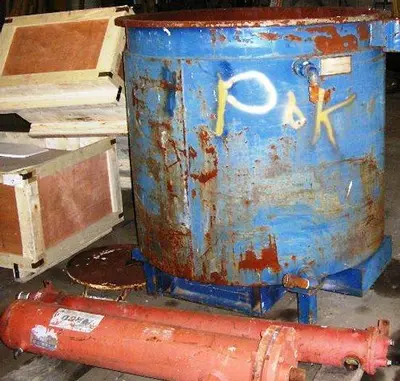400 Gal Jacketed Carbon Steel Tank, Open Top Empty Weight 2280 lbs