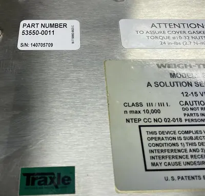 USED WEIGH TRONIX SJB-100