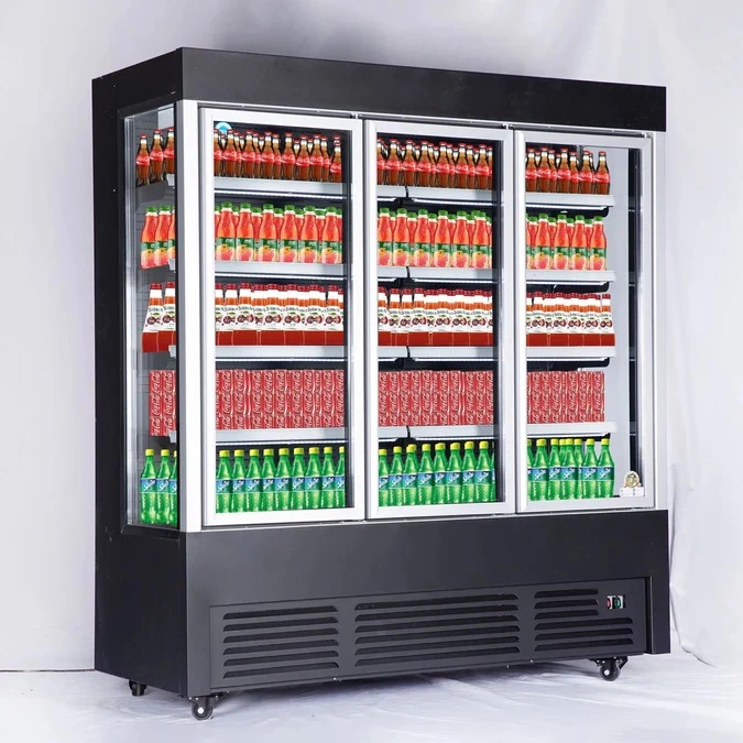 168-0026 AC OFC 78-HE-18 70" Triple Glass Door Self Contained Cooler