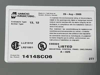 Used 2005 HAMMOND MANUFACTURING 1414SC06 Electrical Boxes Ohio US | HGR 24 #1572171