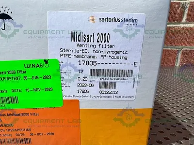 USED BOX OF 12 - SARTORIUS STEDIM 17805 MIDISART 2000 VENTING FILTER PTFE, PP HOUSING