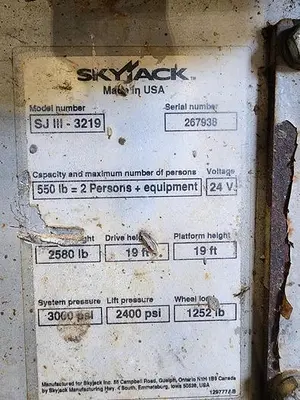 USED SKY-JACK SJIII-3219