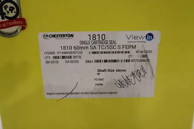 NEW Chesterton 1810 60MM SA TC/SSC S FEPM Single Cartridge Seal STOCK 2952B