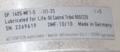 NEW WITTENSTEIN SP1405-MF1-10-1I1-25 GEAR REDUCER 100:1 RATIO, SP1405MF1101I125