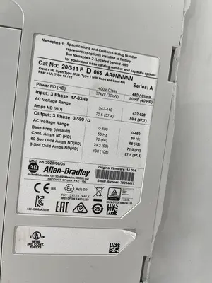 ALLEN BRADLEY POWERFLEX 755 20G11FD065AA0NNNNN SER. A F/W 14.004  STOCK 3166