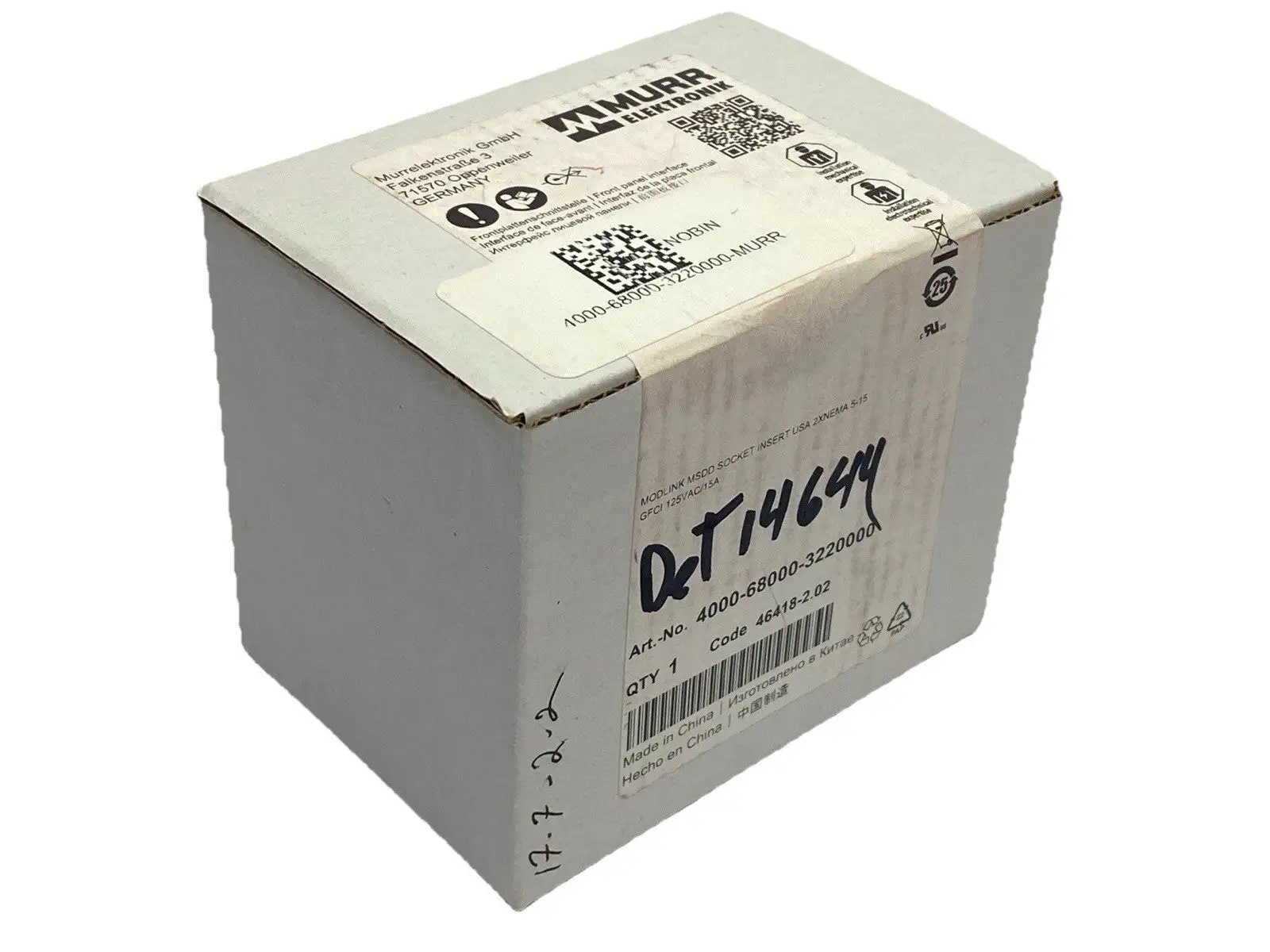 4000-68000-3220000 | Murr Elektronik  ModLink MSDD Socket Insert 2x NEMA 5-15 - New