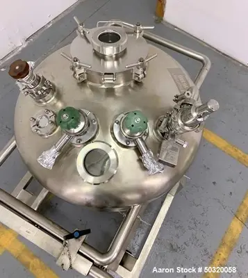 Used 100 Liter 316L Stainless Steel Mixing Tank with Agitator & Pressure Rating