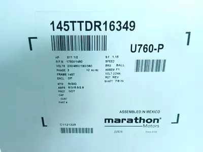 NEW MARATHON MOTORS 145TTDR16349
