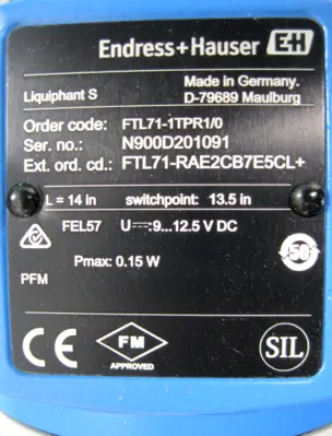 NEW Endress Hauser FTL51-RAE2CB7E5CL+