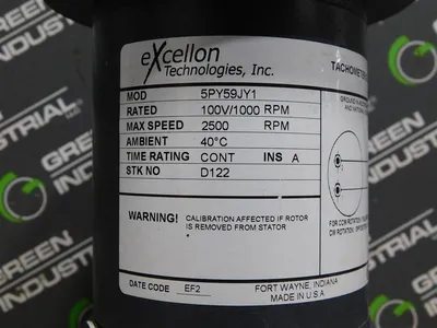 Excellon Technologies Inc. 5PY59JY1 Tachometer Generator 100V 1000RPM New