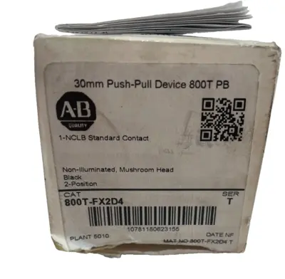 ALLEN BRADLEY 800T-FX2D4 PUSH-PULL DEVICE SER. T 800TFX2D4 NEW, SURPLUS