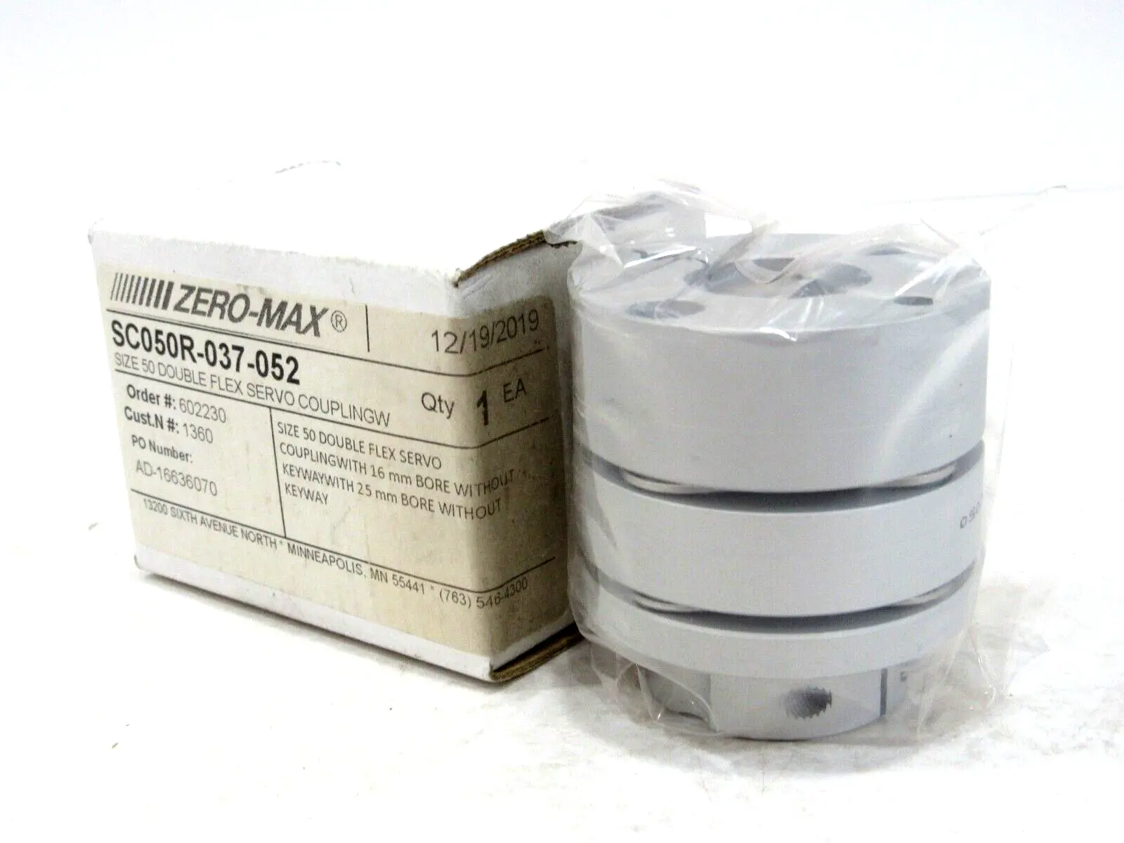 NEW ZERO-MAX SC050R-037-052 DOUBLE FLEX SERVO COUPLING SIZE 50 SC050R037052