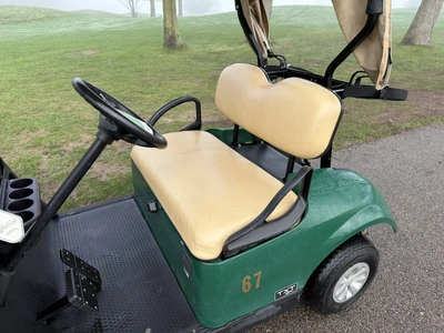 (1) 2019 E-Z-Go EFI golf cart with a Kawasaki gas engine, model 657061G01, includes canopy, fold-dow...