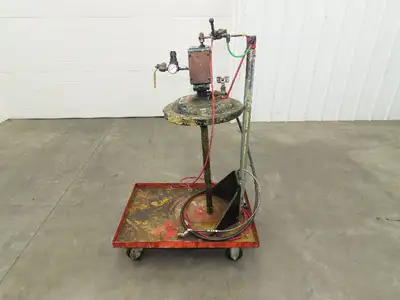Lincoln V350120000 50:1 Pneumatic Grease Barrel Pump Portable 16Gal 120lb Lifter