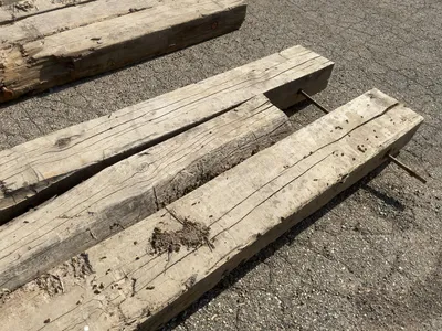 (2) Used Wood Crane Mats, approx. 18’ long, 40” and 47” widths, approx. 8” thick, showing wear