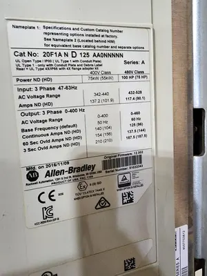 USED ALLEN-BRADLEY 20F1AND125AA0NNNNN