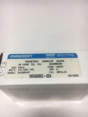 NEW ASHCROFT 1MA90863-024