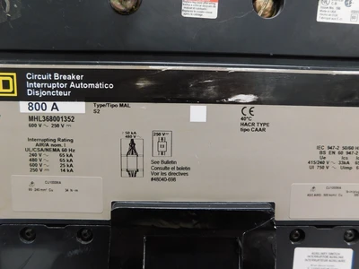 Used Square D MHL368001352 Circuit Breakers Ohio US | Equipment Recovery Corp. #1331130