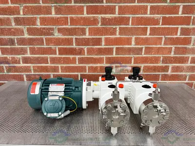 Used LEWA LDC 2 WATERLIKE DIAPHRAGM METERING PUMP W/ RELIANCE ELECTRIC 2.4 HP MOTOR Pumps California US | Equipment Lab #1281328