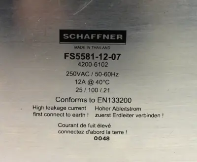 USED SCHAFFNER FS5581-12-07