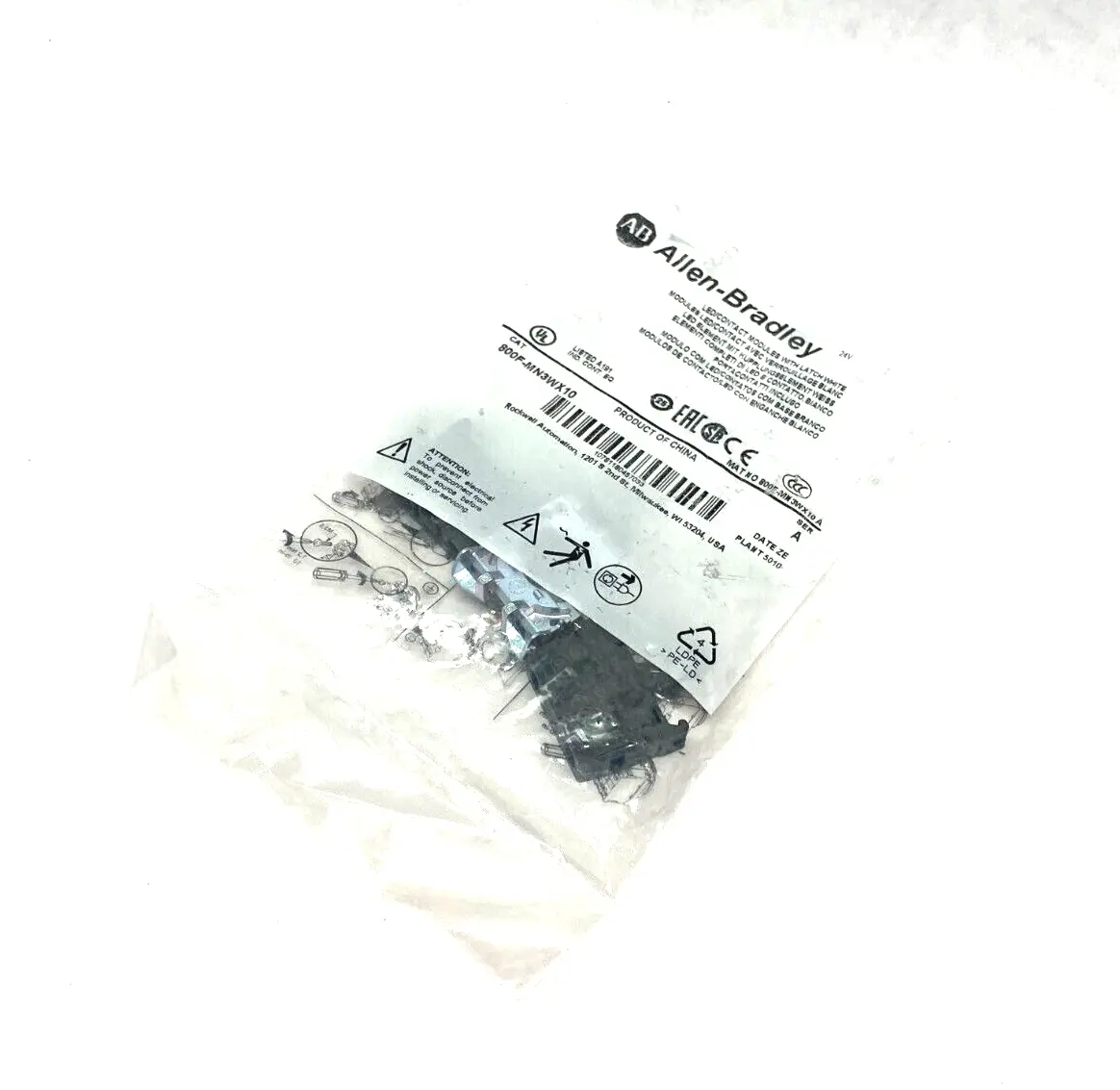 NEW ALLEN-BRADLEY SER. A WHITE LED CONTACT MODULES W/ METAL LATCH